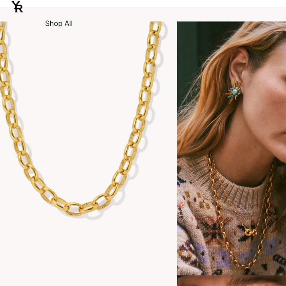 Kendra Scott Yellow Rose Beau Link Chain - Picture 2 of 3